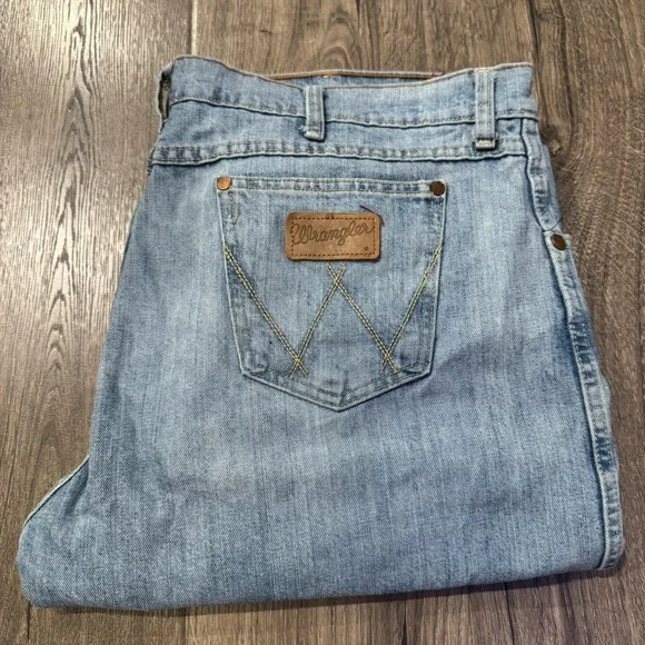 Wrangler crest retro relaxed fit Men's Light Blue Bootcut Jeans size 38x34 - Picture 5 of 11
